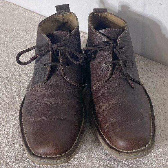 IKON Brown Pebbled Leather High Top Chukka Style Boots 9 - Picture 12 of 12